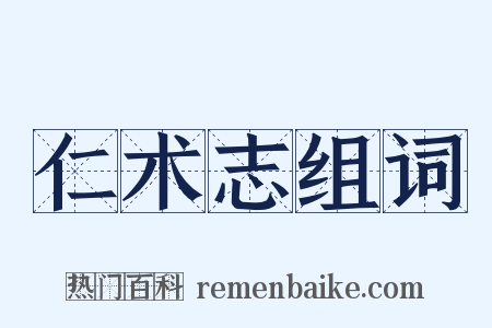 仁术志组词是什么意思的图片